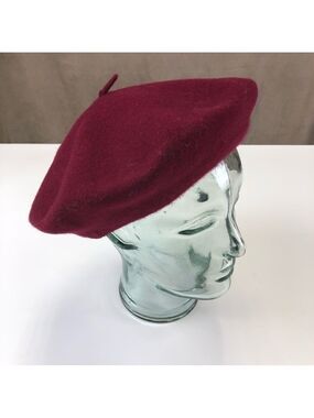 Wine cherry burgundy wool women’s beret hat